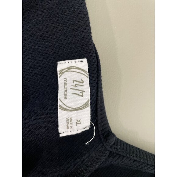 Maurices 24/7 Dress Size XL Surplice V Neck Sleeveless Solid Black Office Modern - Picture 3 of 8